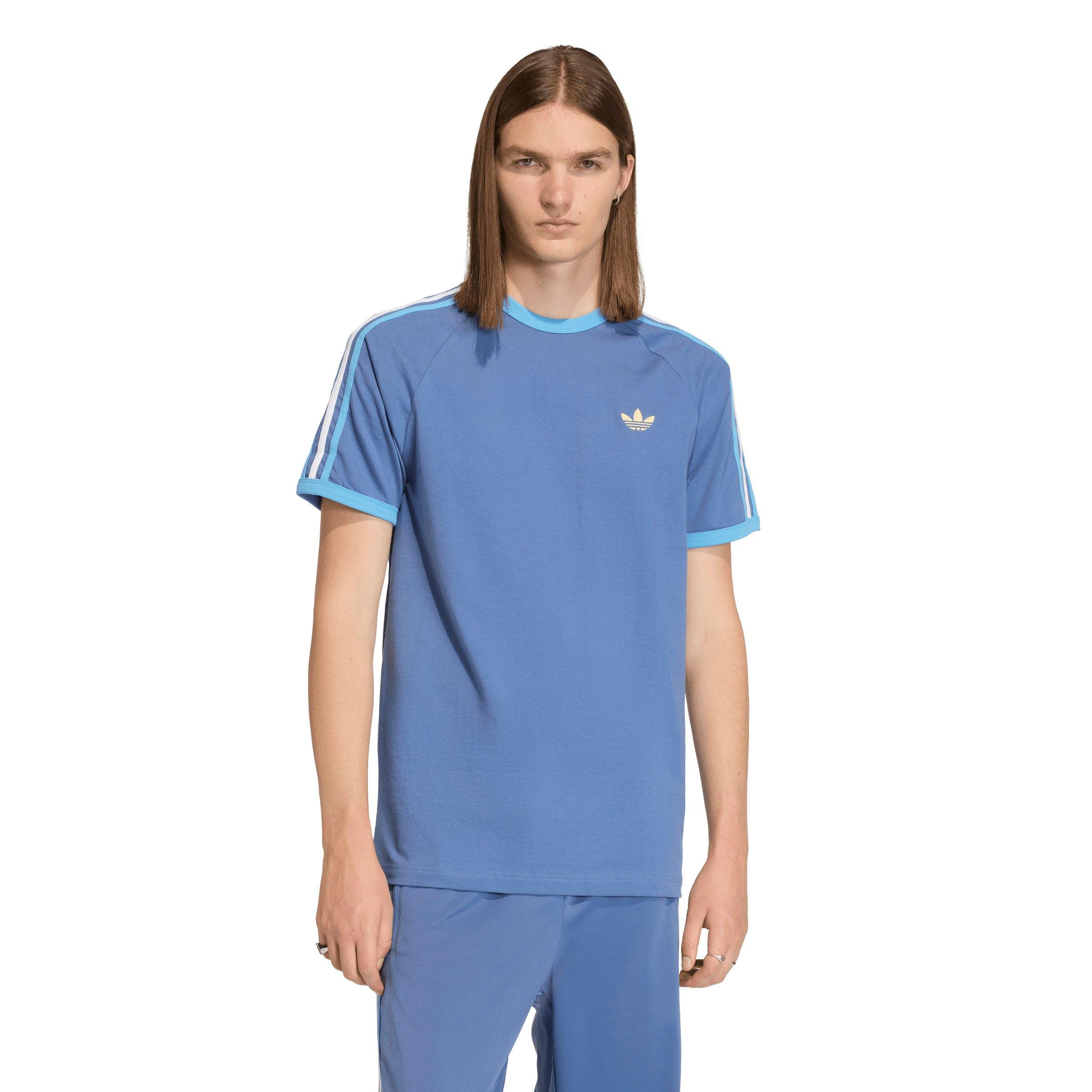 adidas Originals Men's 3-Stripes Tee - Blue/Lt Blue/White - BLUE/LT BLUE/WHITE